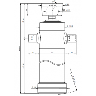 Teleskopski cilinder 3 stopnje 8 ton 893 mm s kroglo 3034S